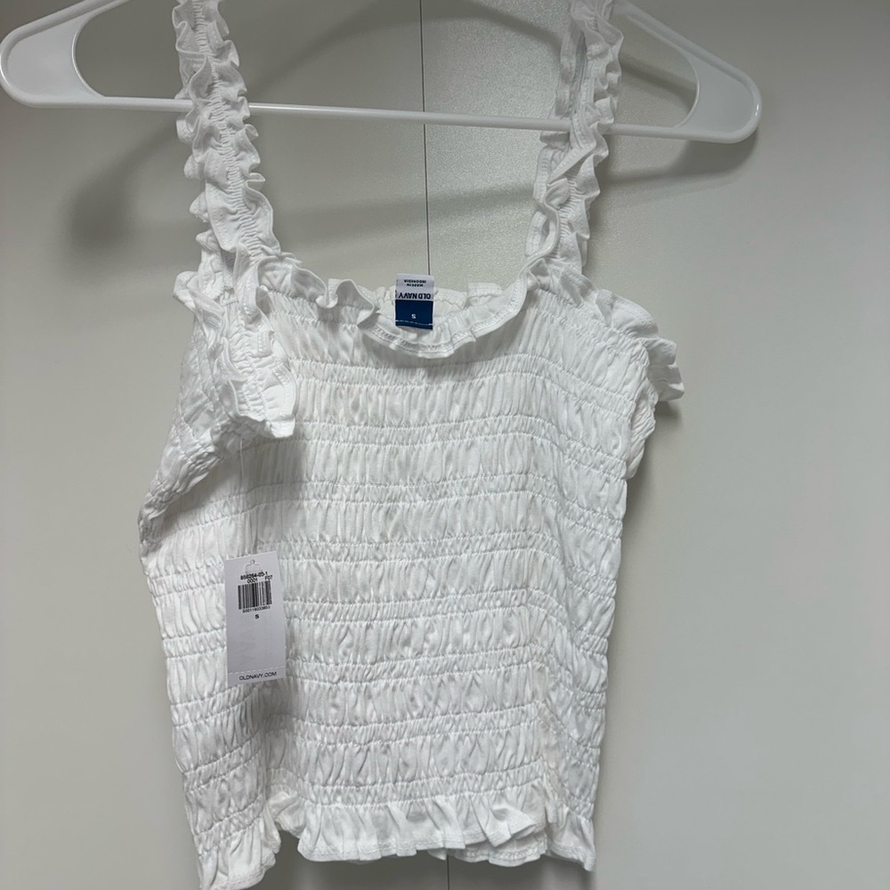 White Ruffled Women's Top - Picture 2 of 2
